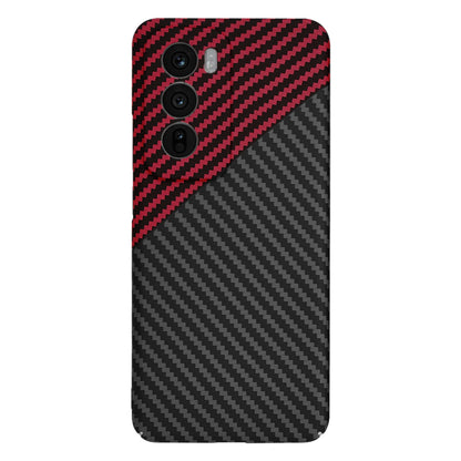 Hülle für Oppo Reno12, Techsuit, Carbonite FiberShell, Schwarz Rot