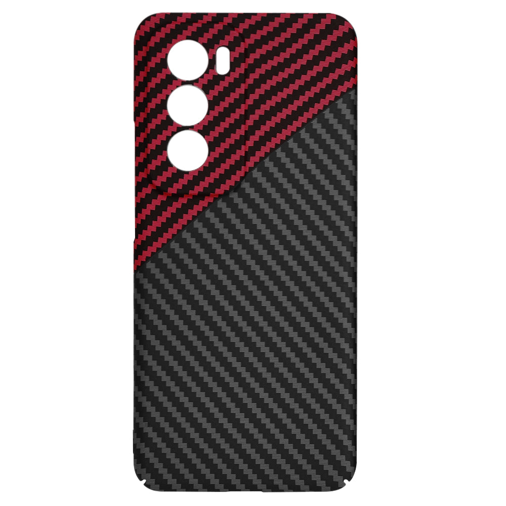 Hülle für Oppo Reno12, Techsuit, Carbonite FiberShell, Schwarz Rot