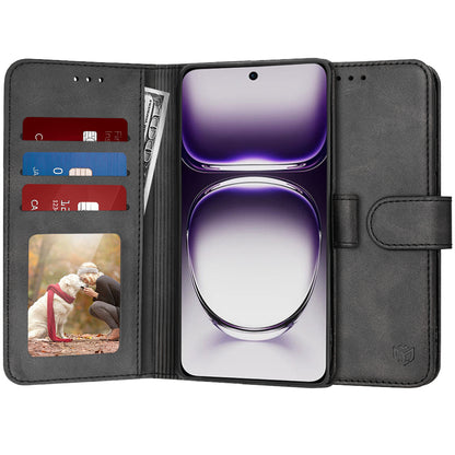 Hülle für Oppo Reno12, Techsuit, Diary Book, Schwarz