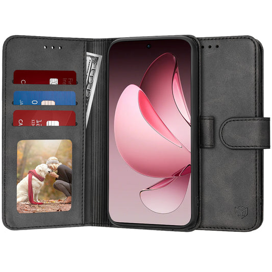 Hülle für Oppo Reno13 Pro, Techsuit, Diary Book, Schwarz