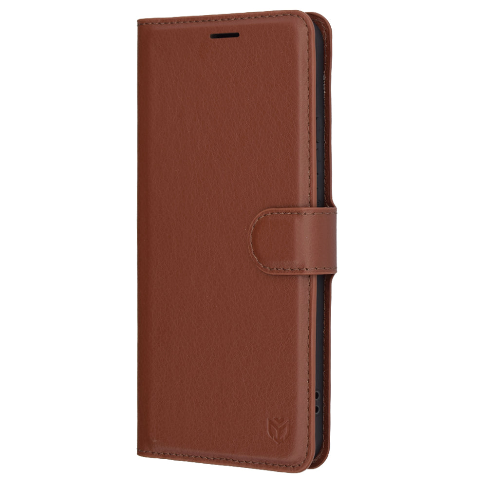 Hülle für Oppo Reno13 Pro, Techsuit, Leder-Folio, Braun