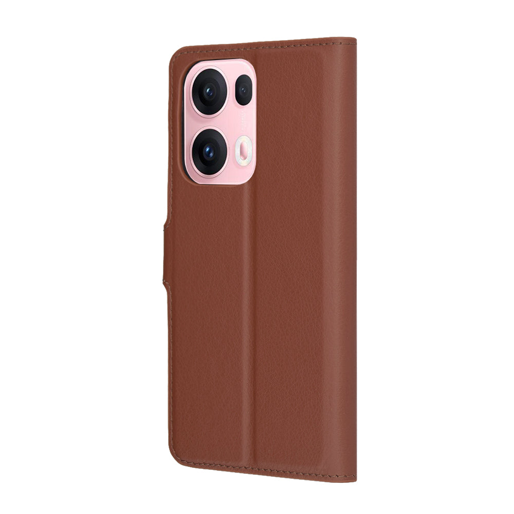 Hülle für Oppo Reno13 Pro, Techsuit, Leder-Folio, Braun