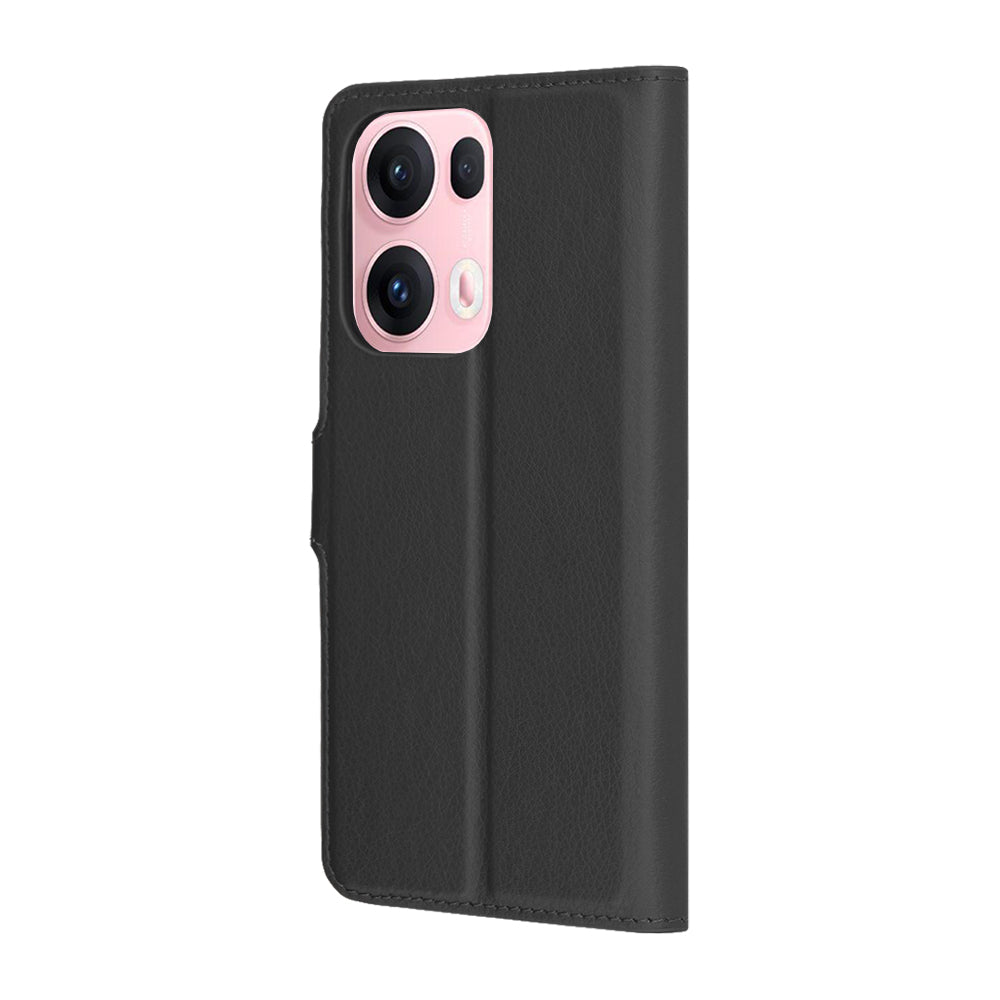 Hülle für Oppo Reno13 Pro, Techsuit, Leder-Folio, Schwarz
