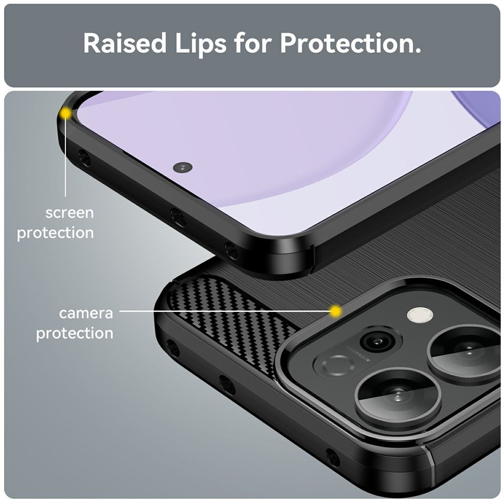 Hülle für Oppo Reno14 F, Techsuit, Carbon, Schwarz
