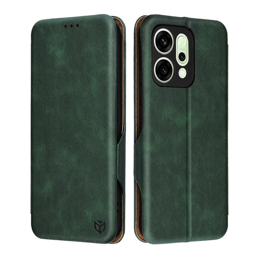 Hülle für Oppo Reno14, Techsuit, Safe Wallet Plus, Grün