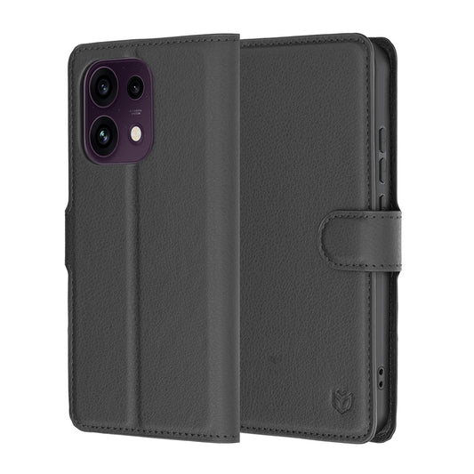 Hülle für Oppo Reno16 F / Reno16 FS, Techsuit, Leder-Folio, Schwarz