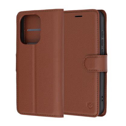 Case for Oppo Reno16 Pro, Techsuit, Leather Folio, Brown