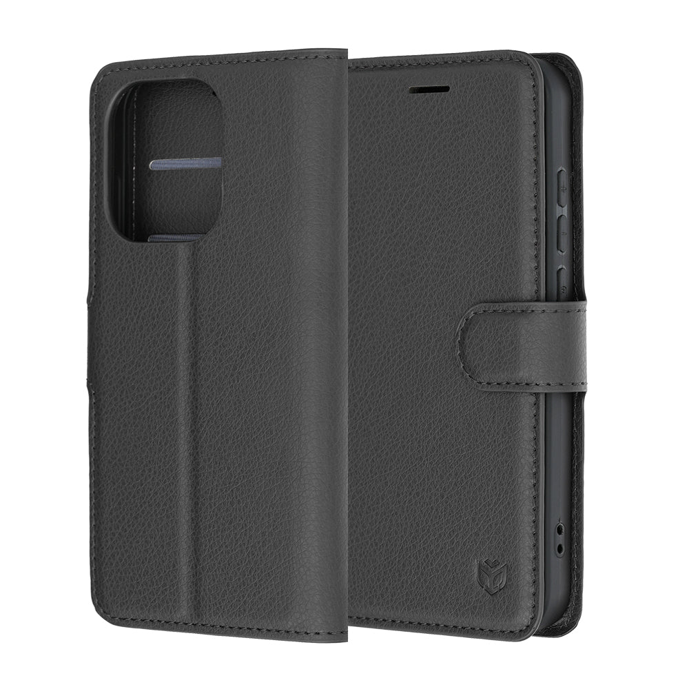 Case for Oppo Reno16 Pro, Techsuit, Leather Folio, Black