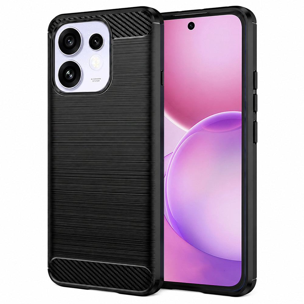 Case for Oppo Reno16 / Reno16 Pro, Techsuit, Carbon, Black