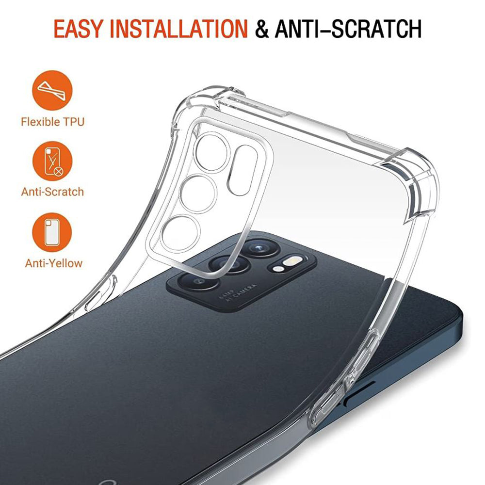 Hülle für Oppo Reno6 5G, Techsuit, stoßfest klar, transparent