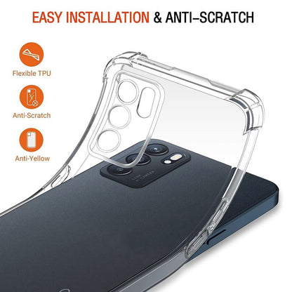 Hülle für Oppo Reno6 5G, Techsuit, stoßfest klar, transparent