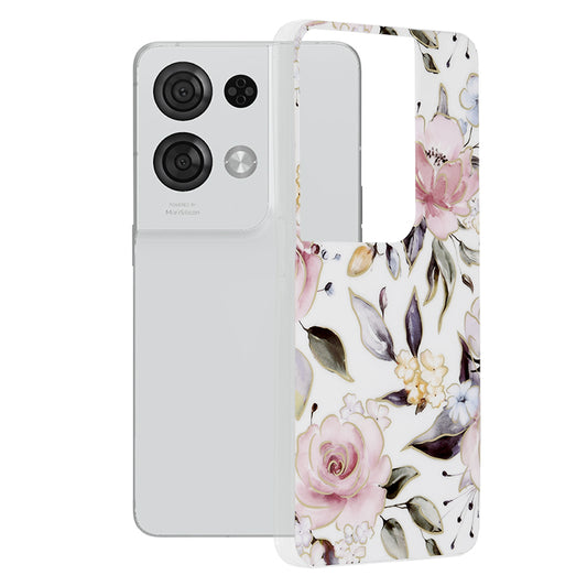 Hülle für Oppo Reno8 Pro, Techsuit, Marble, Weiß