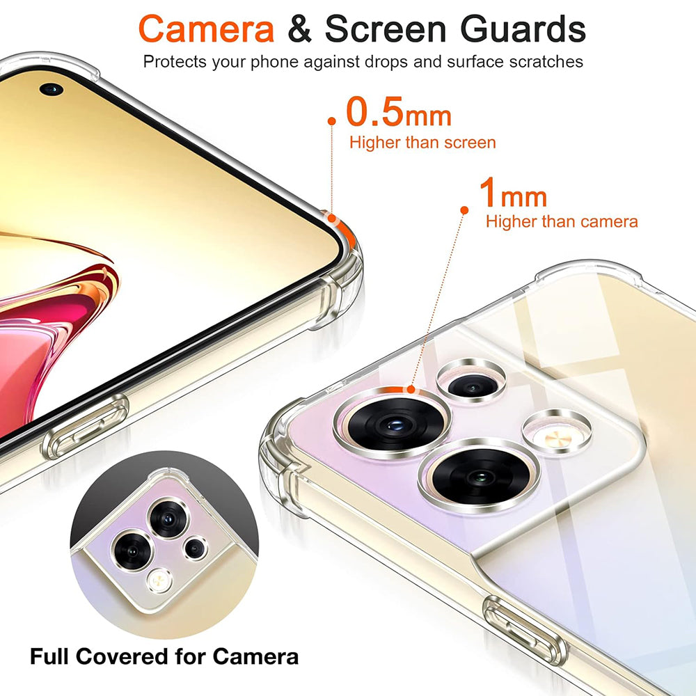Hülle für Oppo Reno8, Techsuit, stoßfest klar, transparent