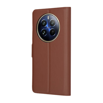 Hülle für Realme 12 Pro / 12 Pro+, Techsuit, Leder-Folio, Braun