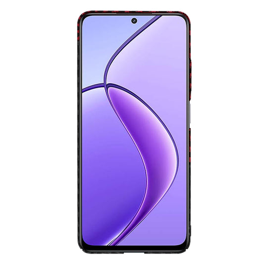 Hülle für Realme 12x / 12, Techsuit, Carbonite FiberShell, Schwarz Rot