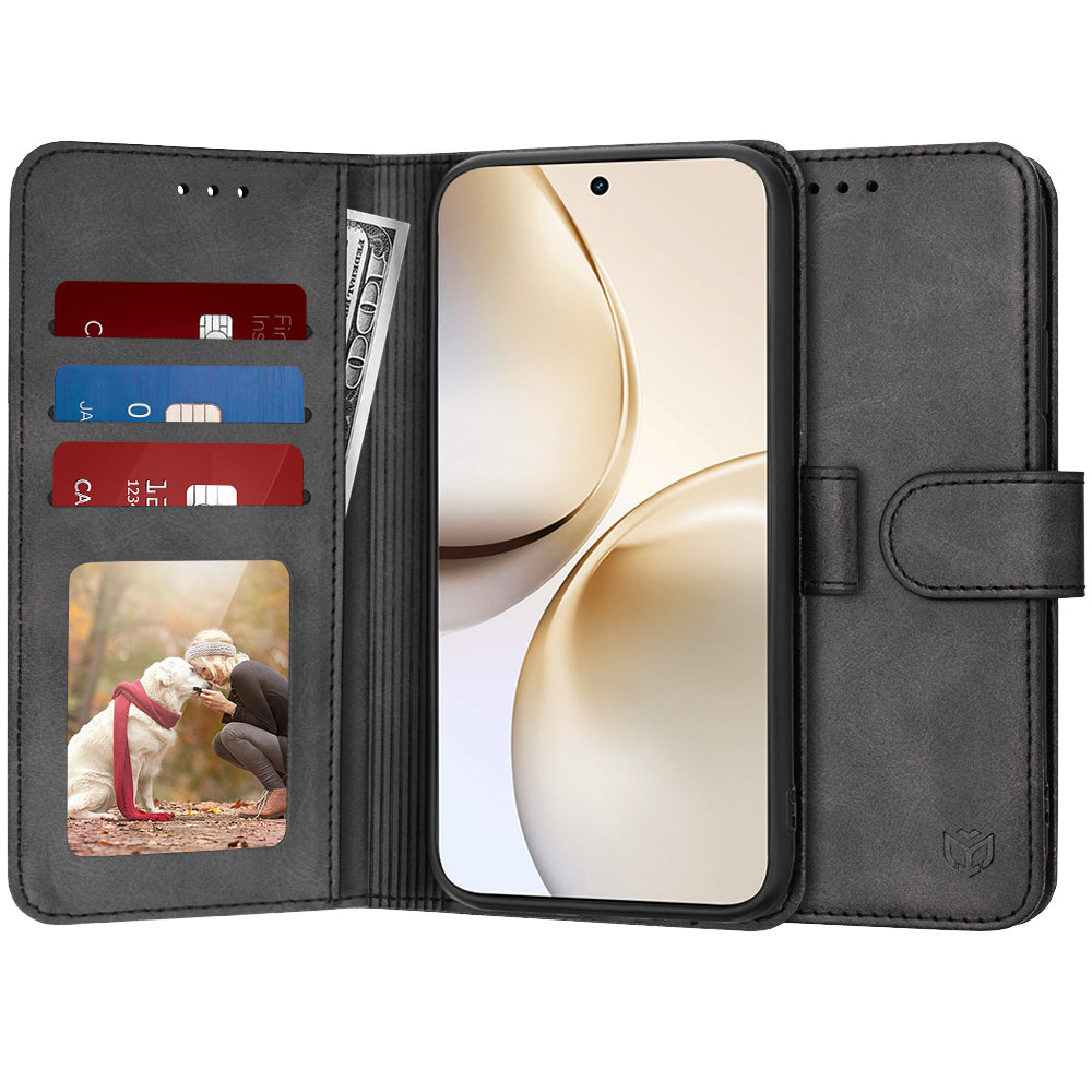 Hülle für Realme 14 Pro+, Techsuit, Diary Book, Schwarz
