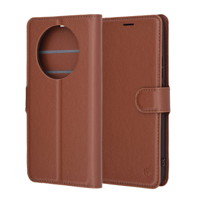 Hülle für Realme 14 Pro+, Techsuit, Leder-Folio, Braun