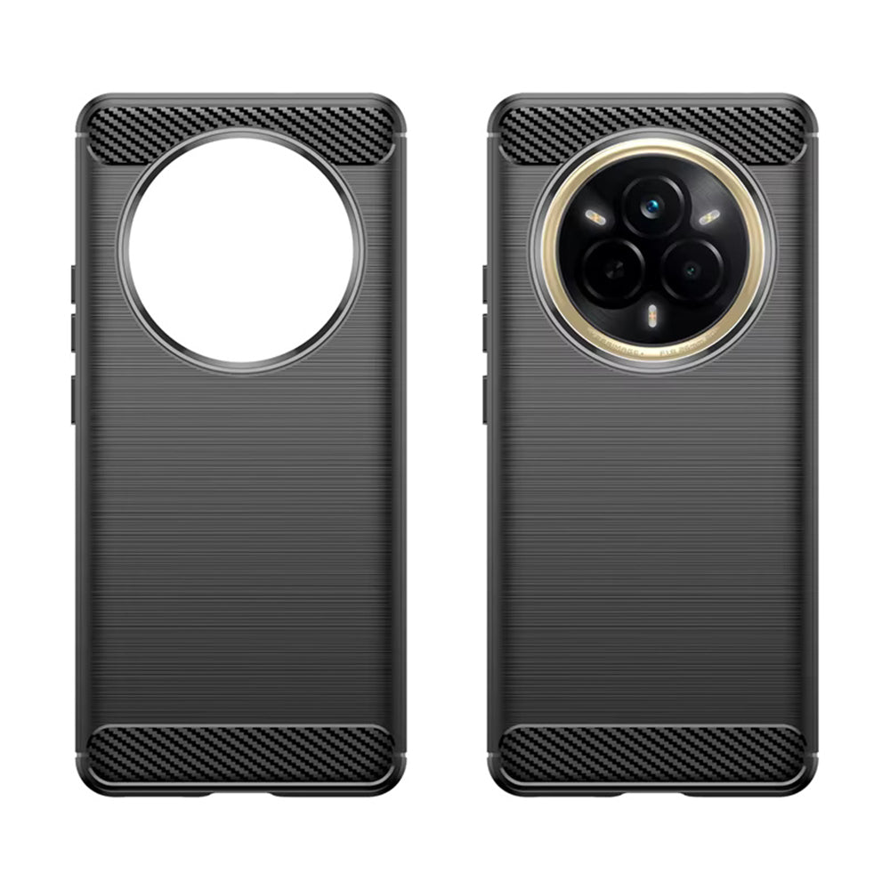 Hülle für Realme 14 Pro, Techsuit, Carbon, Schwarz