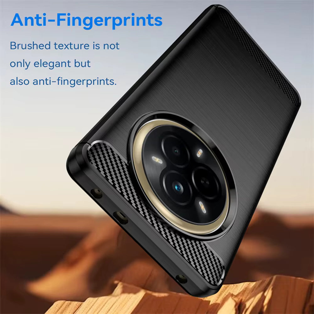Hülle für Realme 14 Pro, Techsuit, Carbon, Schwarz