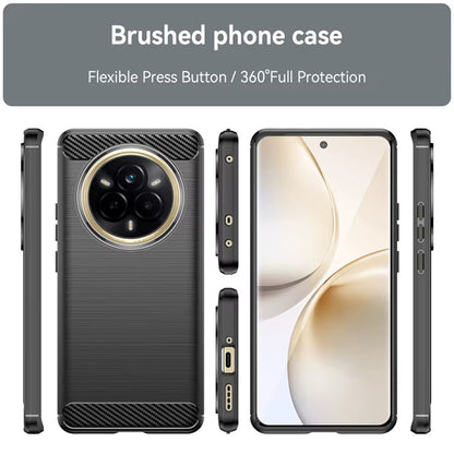 Hülle für Realme 14 Pro, Techsuit, Carbon, Schwarz