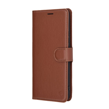 Hülle für Realme 14 Pro, Techsuit, Leder-Folio, Braun