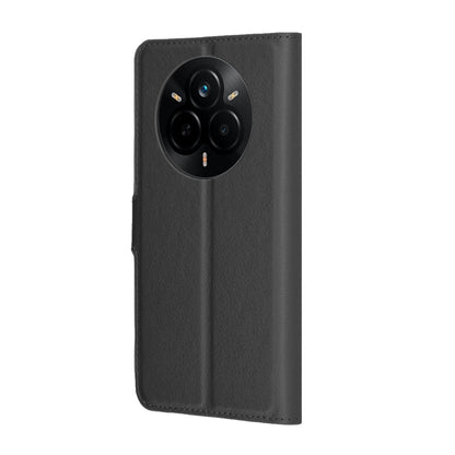 Hülle für Realme 14 Pro, Techsuit, Leder-Folio, Schwarz