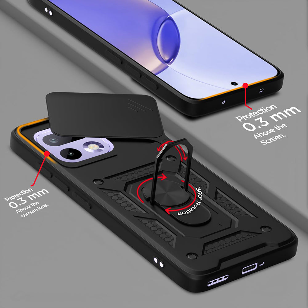 Hülle für Realme 16 Pro, Techsuit, CamShield, Schwarz