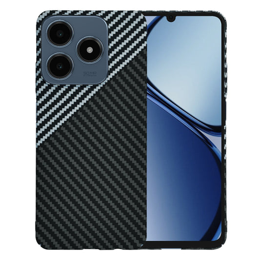 Hülle für Realme C63 / C61, Techsuit, Carbonite FiberShell, Schwarz Grau