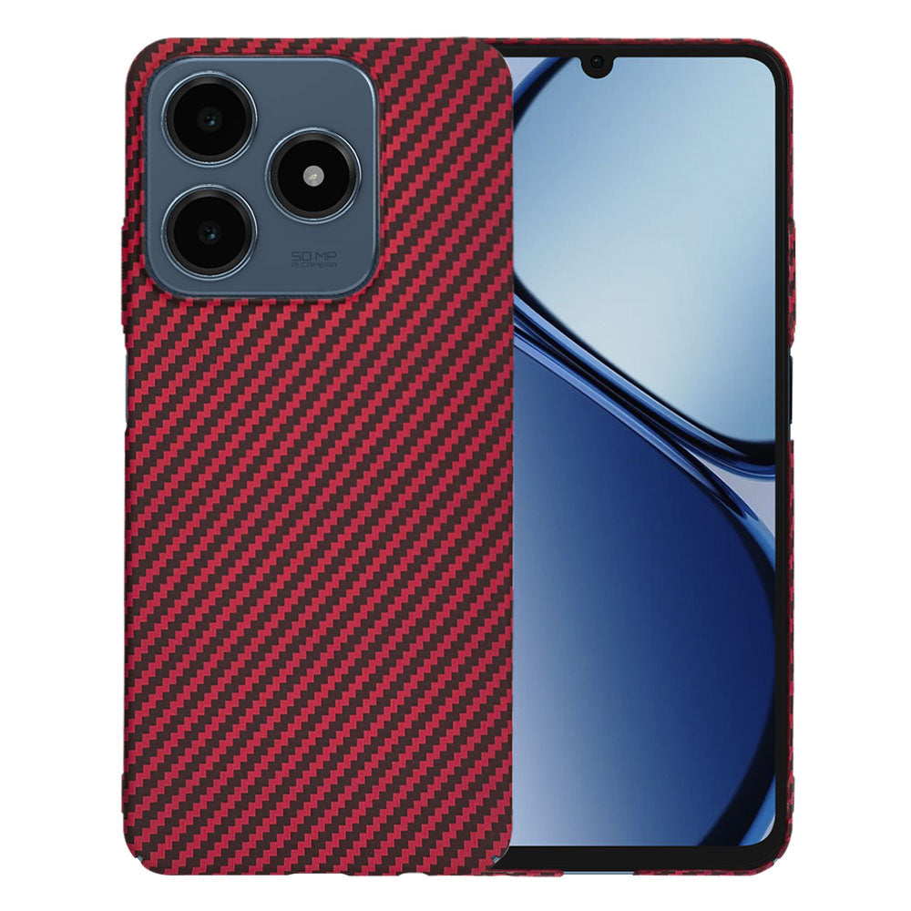 Hülle für Realme C63 / C61, Techsuit, Carbonite FiberShell, Rot