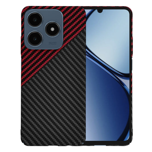 Hülle für Realme C63 / C61, Techsuit, Carbonite FiberShell, Schwarz Rot