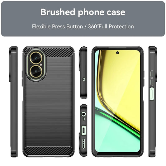 Hülle für Realme C67 4G, Techsuit, Carbon, Schwarz