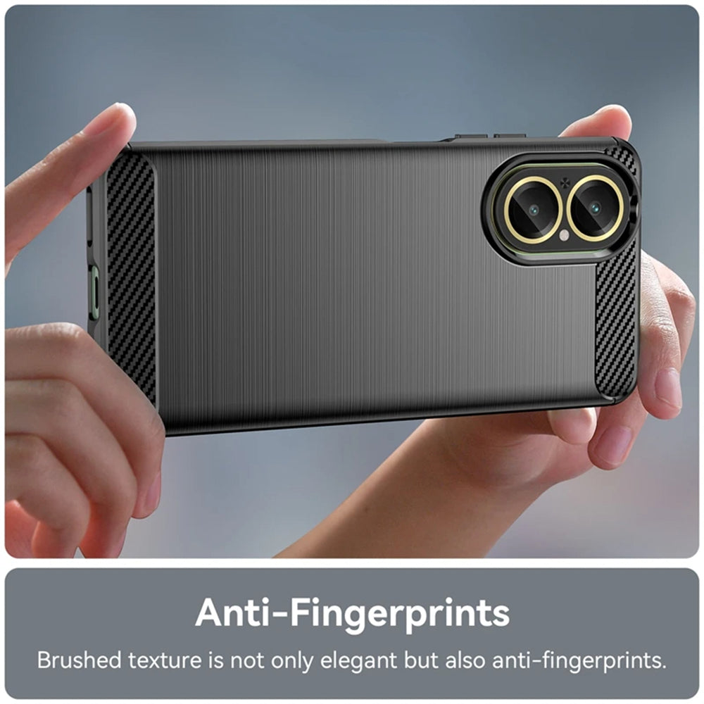 Hülle für Realme C67 4G, Techsuit, Carbon, Schwarz