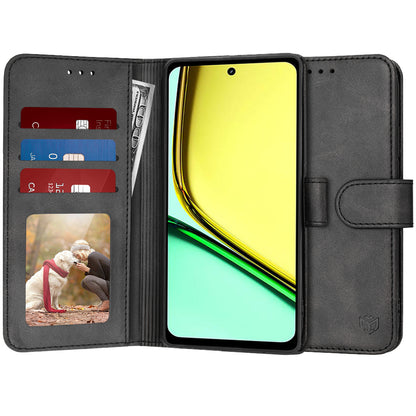 Hülle für Realme C67 4G, Techsuit, Diary Book, Schwarz