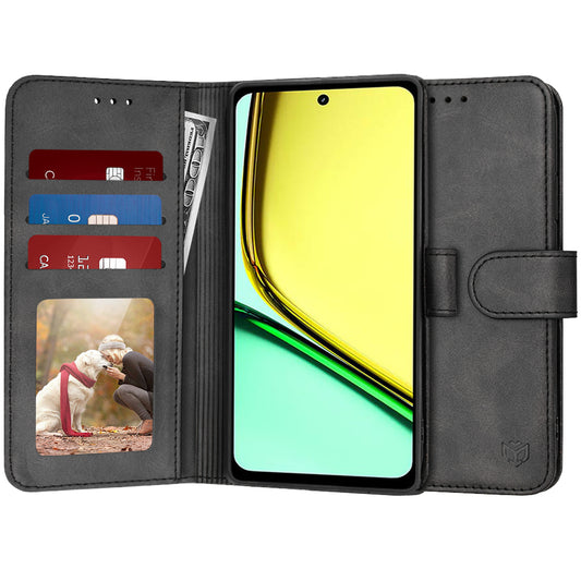 Hülle für Realme C67 4G, Techsuit, Diary Book, Schwarz