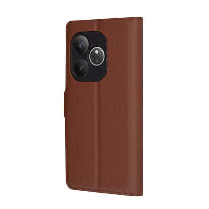 Hülle für Realme GT 6T / GT 6, Techsuit, Leder-Folio, Braun