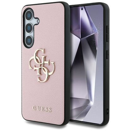 Hülle für Samsung Galaxy S25+ S936, Guess, 4G Grained Big and Classic Logo, Rosa, Wiederverpackt