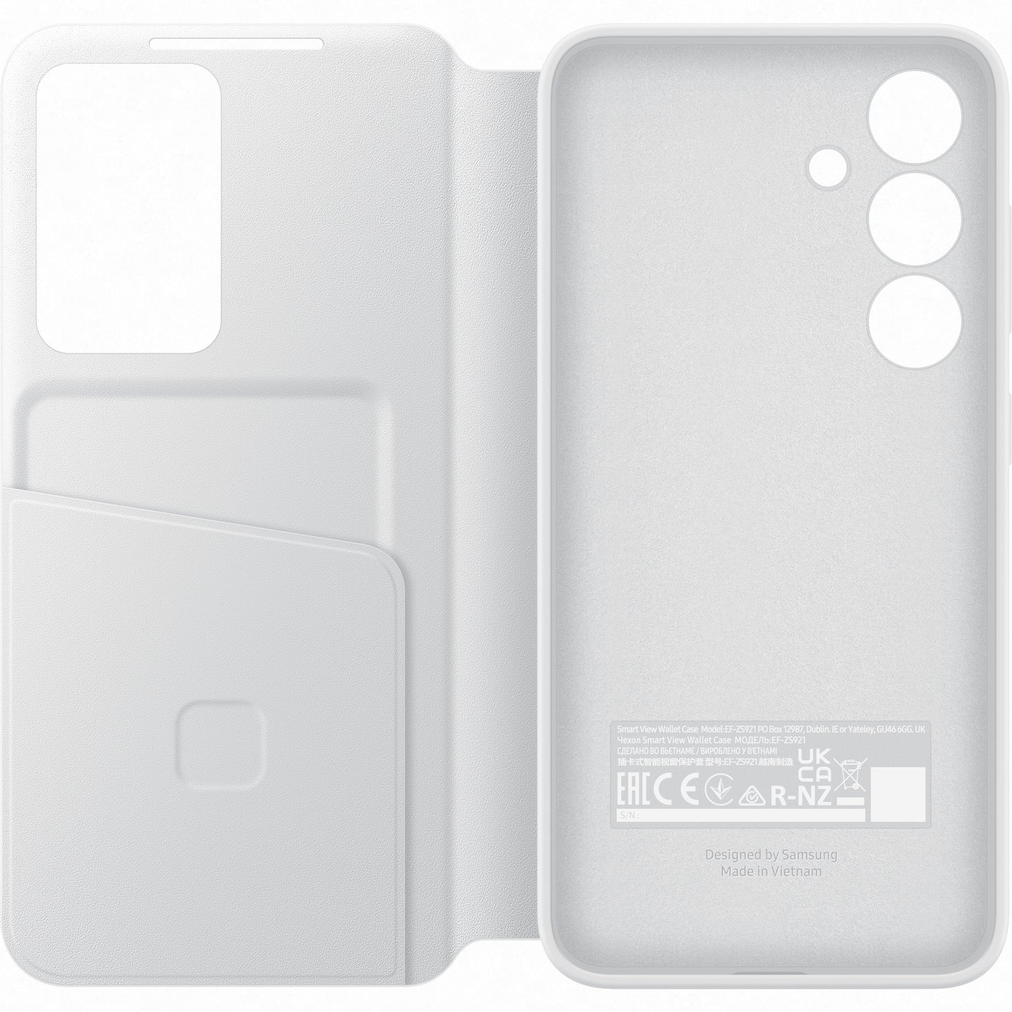 Case for Samsung Galaxy S24 S921, S-View Wallet, White EF-ZS921CWEGWW