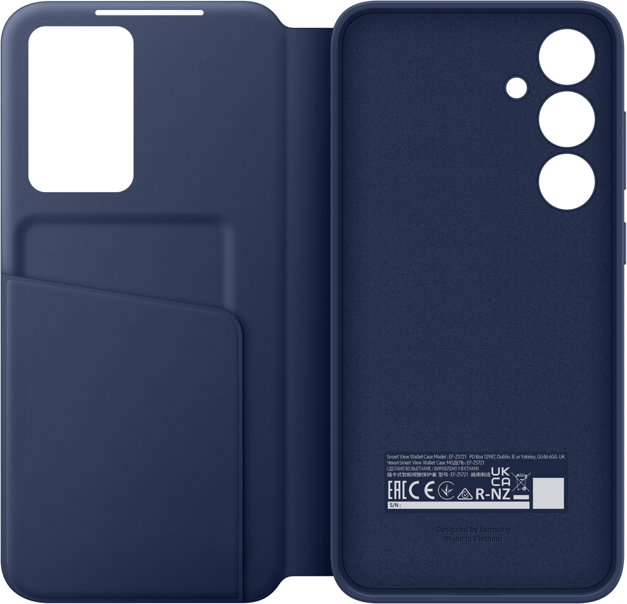 Case for Samsung Galaxy S24 FE S721, S-View Wallet, Blue EF-ZS721CLEGWW