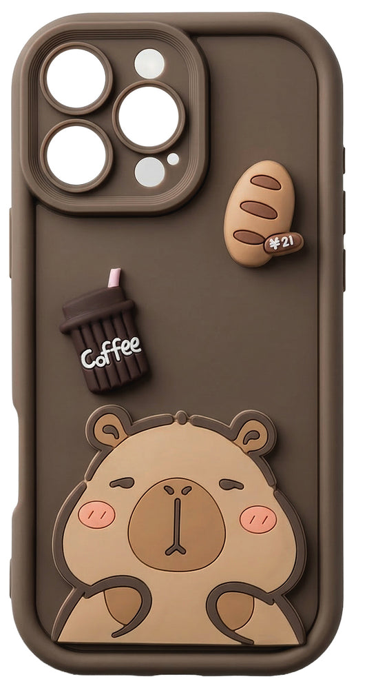 Hülle für Samsung Galaxy S25 Ultra S938, OEM, Ultra Trendy 3D Capybara, Braun