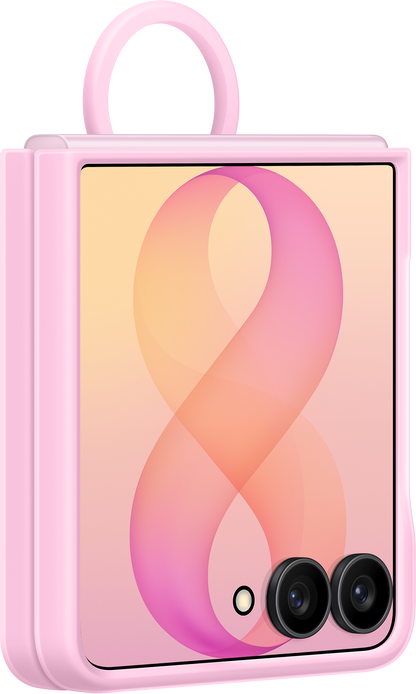 Hülle für Samsung Galaxy Z Flip8 F776, Silicone Ring Magnet, Rosa EF-EF776CVEGWW