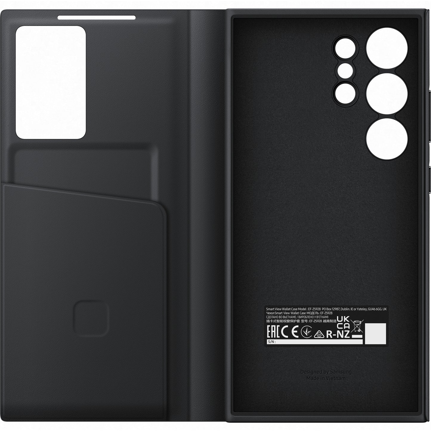 Tasche für Samsung Galaxy S24 Ultra S928, S-View Wallet, Schwarz EF-ZS928CBEGWWW 