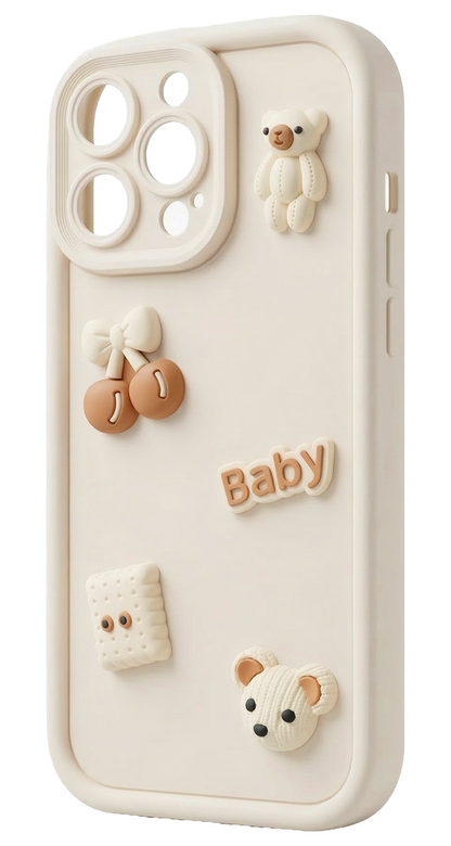 Case for Samsung Galaxy S26 S942, OEM, Ultra Trendy 3D Bear, Beige