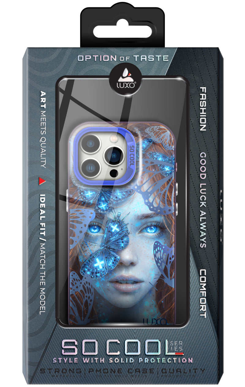 Case for Samsung Galaxy S24 S921, LUXO So CooL, ArcadiA Butterfly Girl, Multicolor