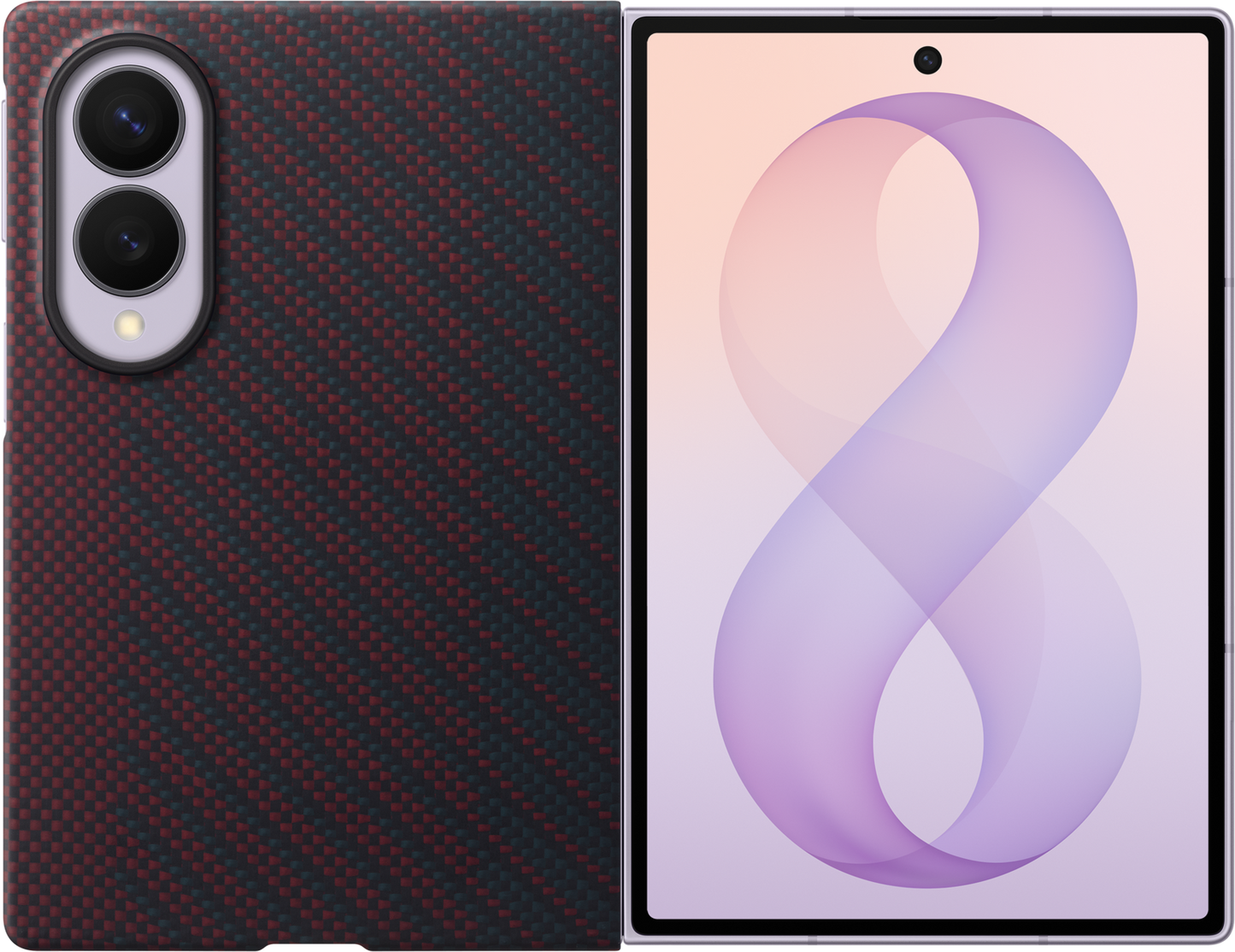 Hülle für Samsung Galaxy Z Fold8 F971, Carbon Magnet Case, Rot EF-KF971SREGWW