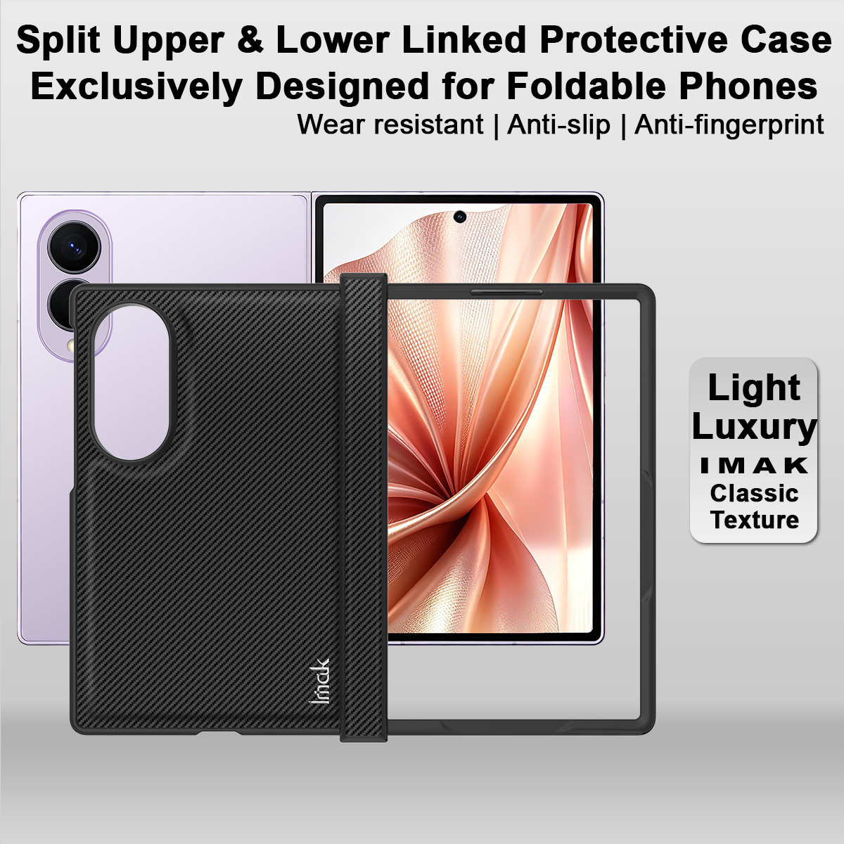 Hülle für Samsung Galaxy Z Fold8 F971, Imak, Carbon, Schwarz