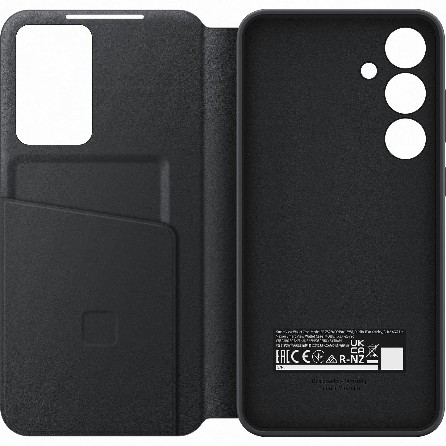 Case for Samsung Galaxy S24+ S926, S-View Wallet, Black EF-ZS926CBEGWW