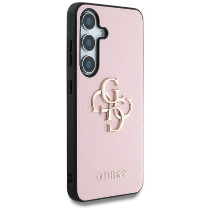 Hülle für Samsung Galaxy S25+ S936, Guess, 4G Grained Big and Classic Logo, Rosa, Wiederverpackt