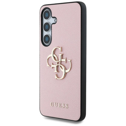 Hülle für Samsung Galaxy S25+ S936, Guess, 4G Grained Big and Classic Logo, Rosa, Wiederverpackt