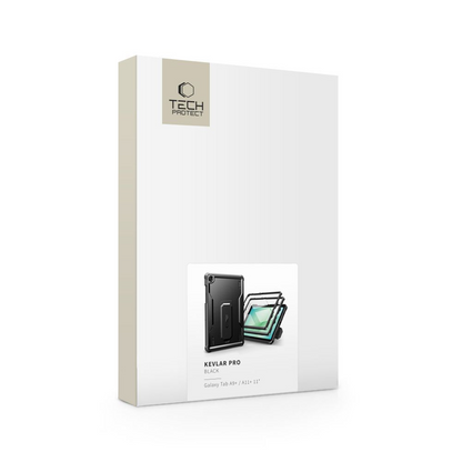 Hülle für Samsung Galaxy Tab A11+ / Tab A9+, Tech-Protect, Kevlar Pro, Schwarz