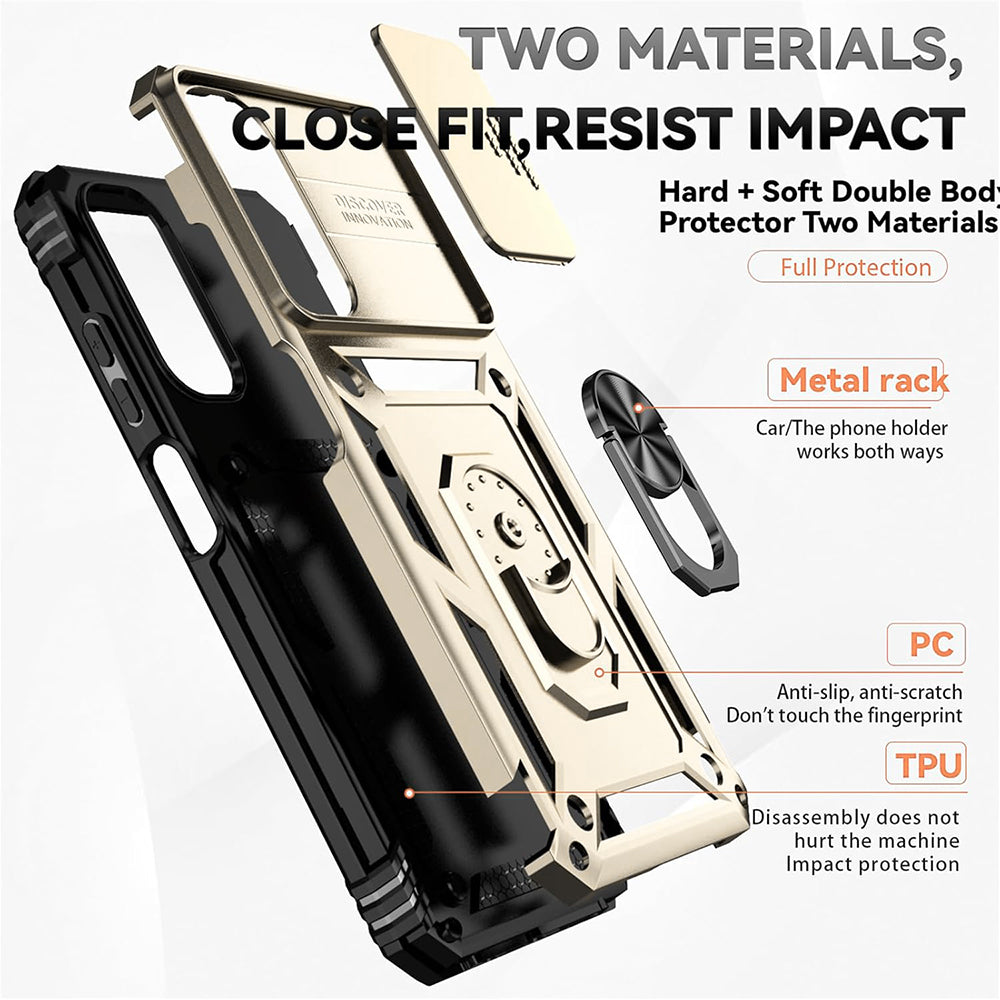 Hülle für Samsung Galaxy A05s A057, Techsuit, CamShield, Gold